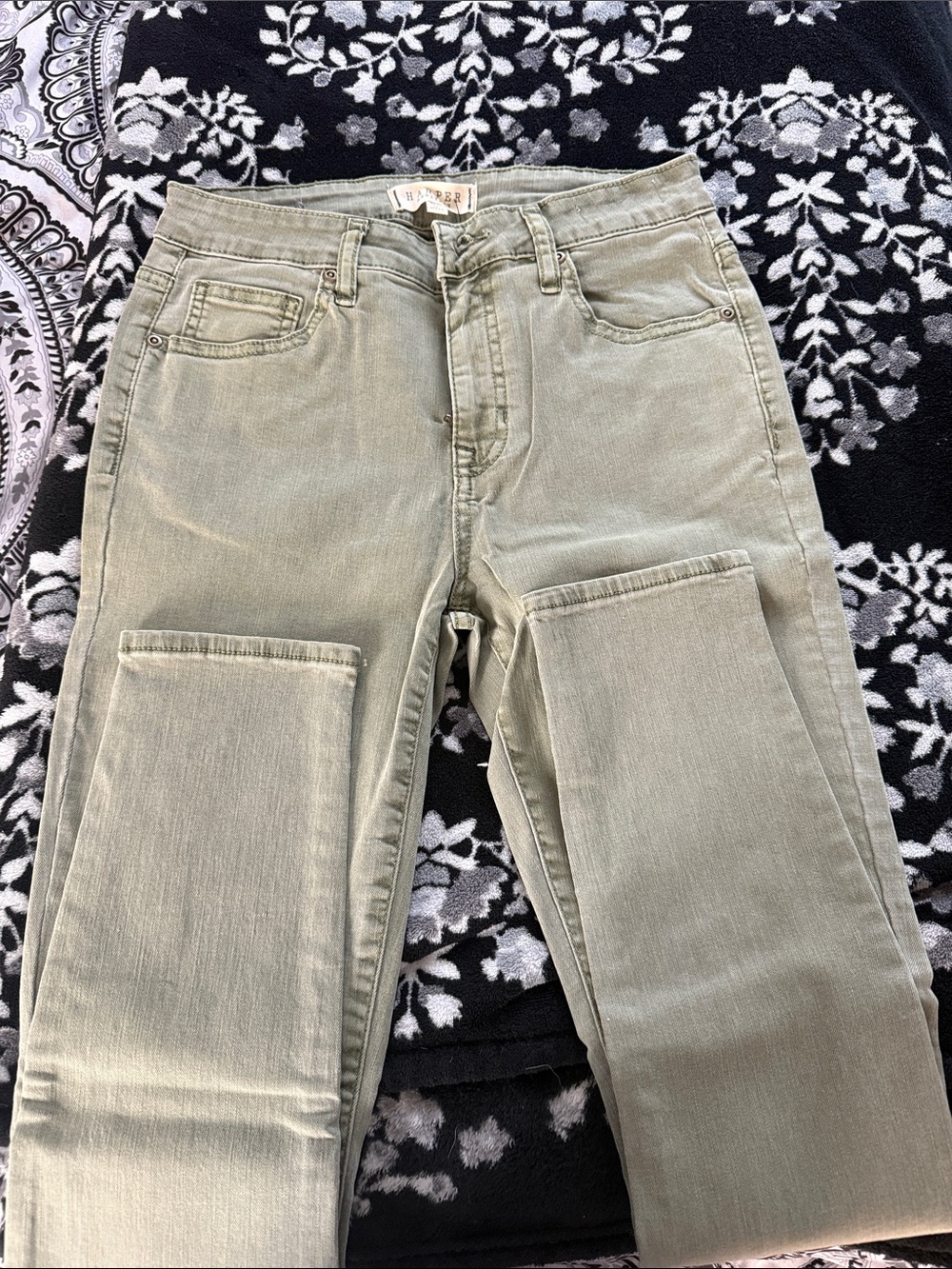 Harper Olive Green Skinny Jeans